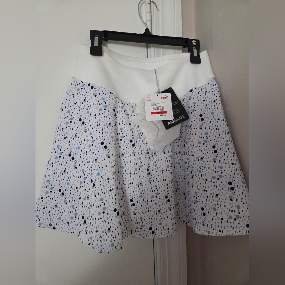 White and Blue Patterned Skirt